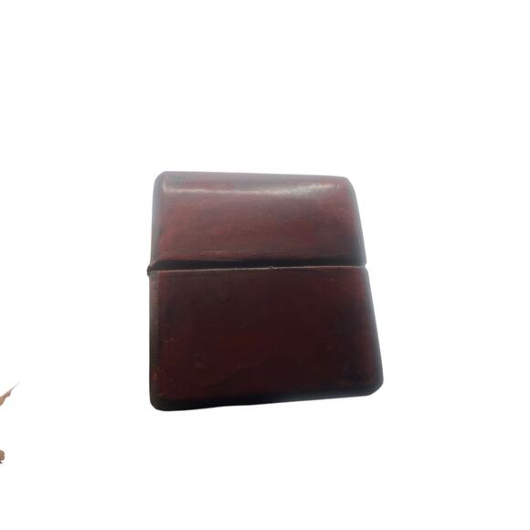 Chinese Lacquered Wood Pillow Box with Flowers and Birds 8” L x 3.5” T x 3”W - Picture 4 of 8